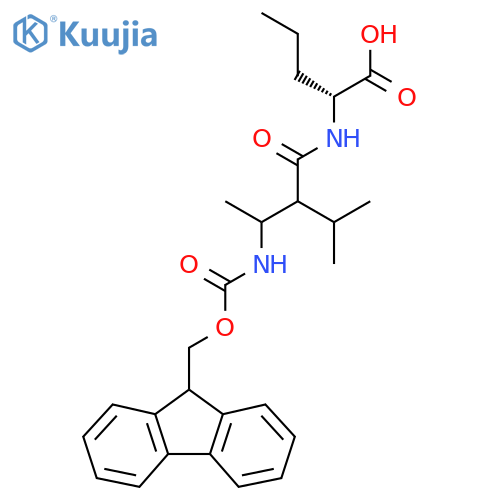 (2R)-2-3-({(9H-fluoren-9-yl)methoxycarbonyl}amino)-2-(propan-2-yl)butanamidopentanoic acid structure