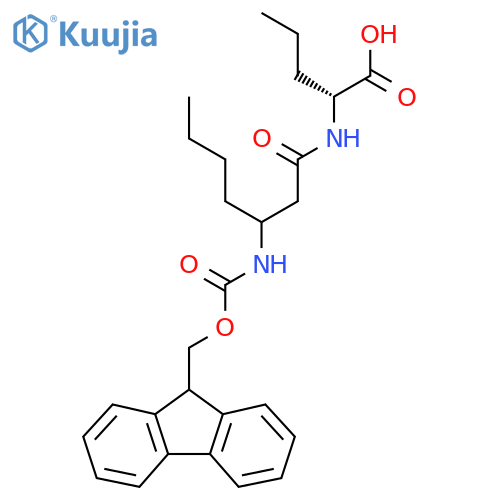 (2R)-2-3-({(9H-fluoren-9-yl)methoxycarbonyl}amino)heptanamidopentanoic acid structure