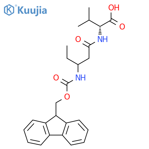 (2R)-2-3-({(9H-fluoren-9-yl)methoxycarbonyl}amino)pentanamido-3-methylbutanoic acid structure