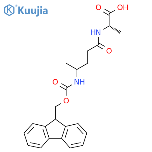 (2S)-2-4-({(9H-fluoren-9-yl)methoxycarbonyl}amino)pentanamidopropanoic acid structure