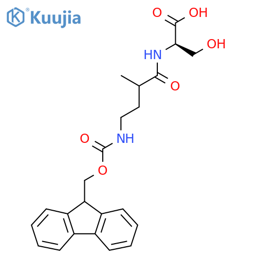 (2R)-2-4-({(9H-fluoren-9-yl)methoxycarbonyl}amino)-2-methylbutanamido-3-hydroxypropanoic acid structure