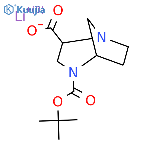 lithium(1+) 4-(tert-butoxy)carbonyl-1,4-diazabicyclo3.2.1octane-2-carboxylate structure