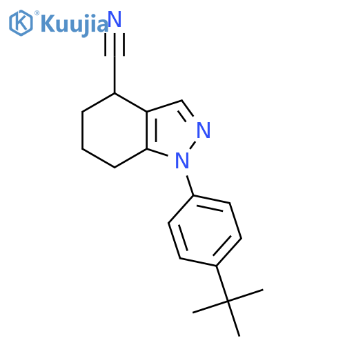 1-(4-tert-butylphenyl)-4,5,6,7-tetrahydro-1H-indazole-4-carbonitrile structure