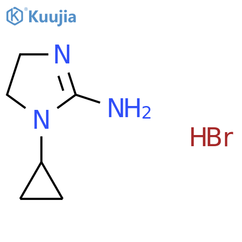 1-cyclopropyl-4,5-dihydro-1H-imidazol-2-amine hydrobromide structure