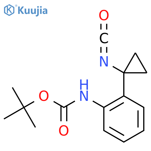 tert-butyl N-2-(1-isocyanatocyclopropyl)phenylcarbamate structure