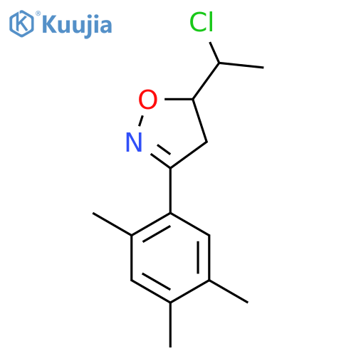 5-(1-chloroethyl)-3-(2,4,5-trimethylphenyl)-4,5-dihydro-1,2-oxazole structure