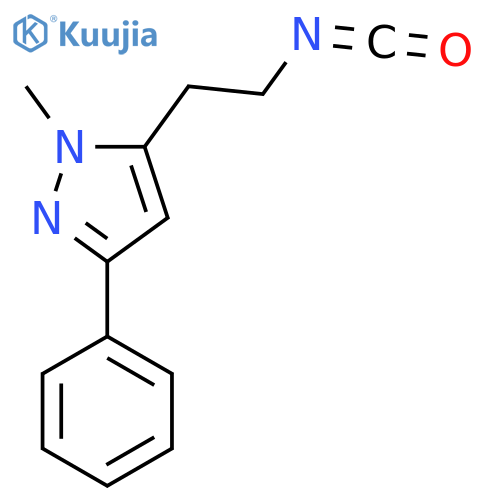 5-(2-isocyanatoethyl)-1-methyl-3-phenyl-1H-pyrazole structure