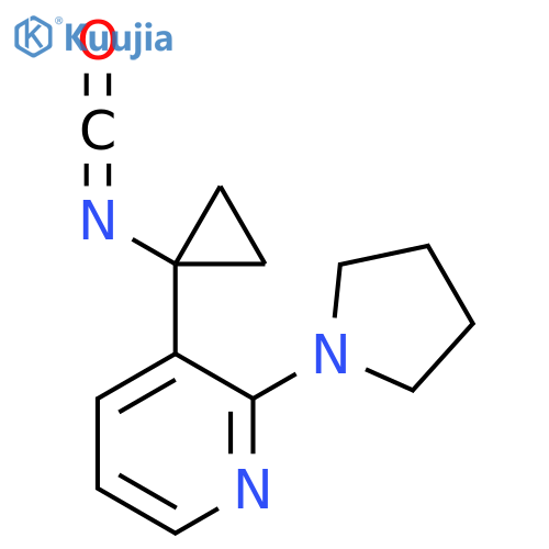 3-(1-isocyanatocyclopropyl)-2-(pyrrolidin-1-yl)pyridine structure