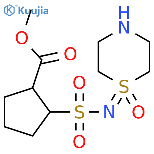 methyl 2-(1-oxo-1lambda6-thiomorpholin-1-ylidene)sulfamoylcyclopentane-1-carboxylate structure