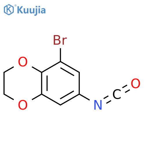5-bromo-7-isocyanato-2,3-dihydro-1,4-benzodioxine structure