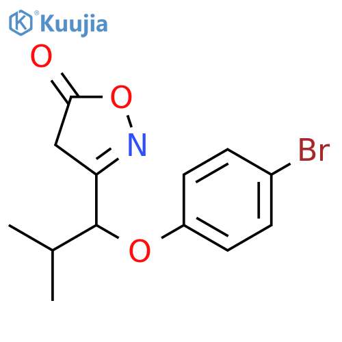 3-1-(4-bromophenoxy)-2-methylpropyl-4,5-dihydro-1,2-oxazol-5-one structure