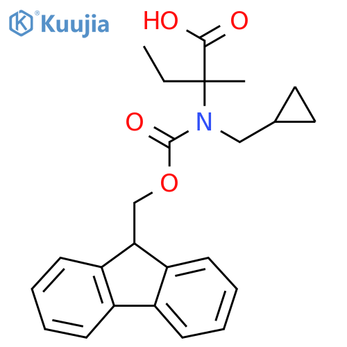 2-[(cyclopropylmethyl)({[(9H-fluoren-9-yl)methoxy]carbonyl})amino]-2-methylbutanoic acid structure