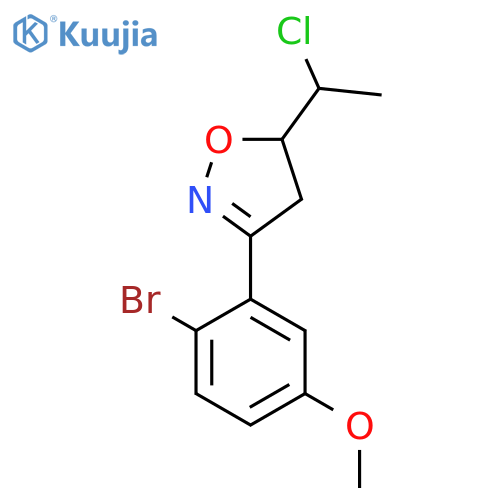 3-(2-bromo-5-methoxyphenyl)-5-(1-chloroethyl)-4,5-dihydro-1,2-oxazole structure
