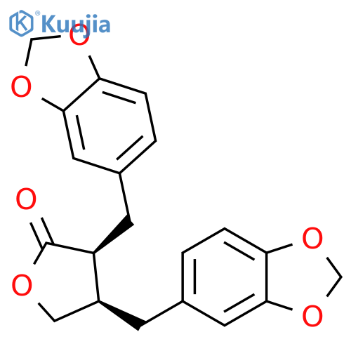 2(3H)-Furanone,3,4-bis(1,3-benzodioxol-5-ylmethyl)dihydro-, (3S,4R)- structure
