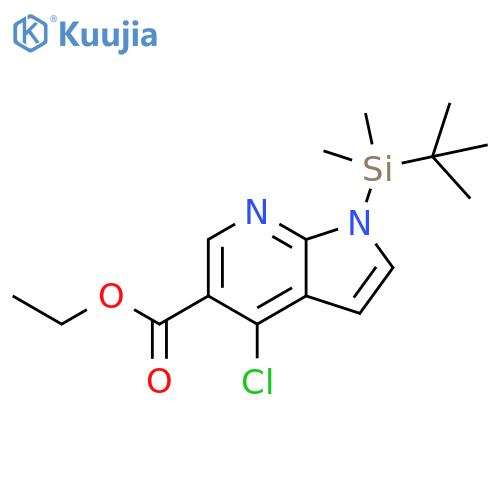 1H-Pyrrolo[2,3-b]pyridine-5-carboxylic acid, 4-chloro-1-[(1,1-dimethylethyl)dimethylsilyl]-, ethyl ester structure