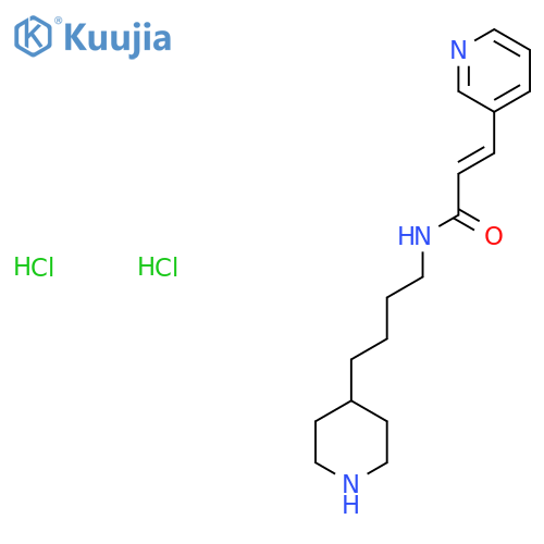 (2E)-N-4-(piperidin-4-yl)butyl-3-(pyridin-3-yl)prop-2-enamide dihydrochloride structure