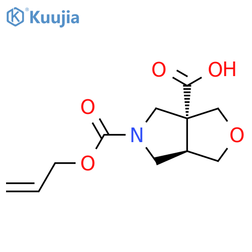 rac-(3aR,6aR)-5-(prop-2-en-1-yloxy)carbonyl-hexahydro-1H-furo3,4-cpyrrole-3a-carboxylic acid structure