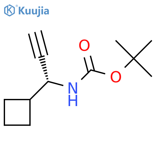 tert-butyl N-(1R)-1-cyclobutylprop-2-yn-1-ylcarbamate structure