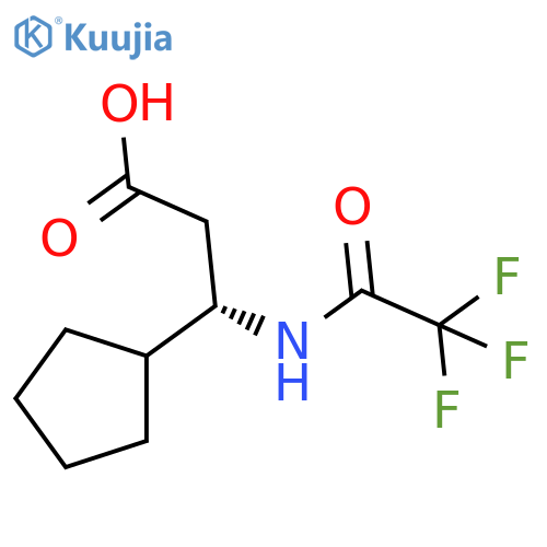 (3S)-3-cyclopentyl-3-(2,2,2-trifluoroacetamido)propanoic acid structure