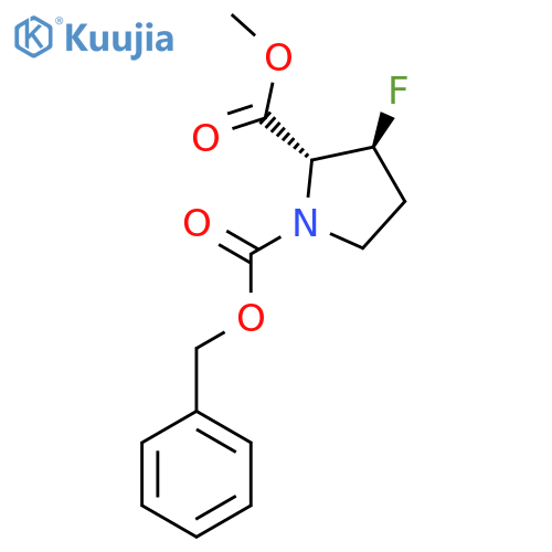 1-Benzyl 2-methyl (2R,3S)-3-fluoropyrrolidine-1,2-dicarboxylate structure