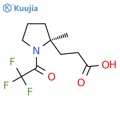 3-(2S)-2-methyl-1-(2,2,2-trifluoroacetyl)pyrrolidin-2-ylpropanoic acid structure