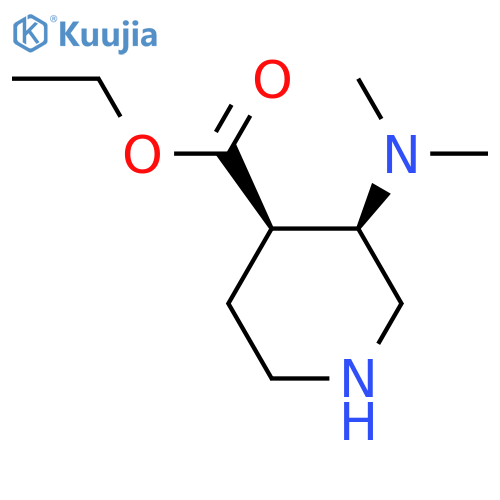 rac-ethyl (3R,4R)-3-(dimethylamino)piperidine-4-carboxylate structure