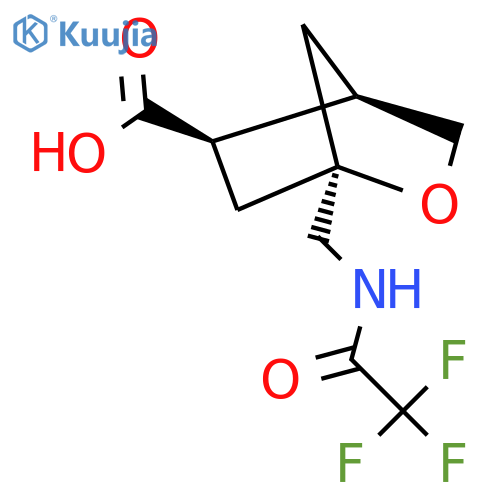 rac-(1R,4R,5R)-1-(2,2,2-trifluoroacetamido)methyl-2-oxabicyclo2.2.1heptane-5-carboxylic acid structure