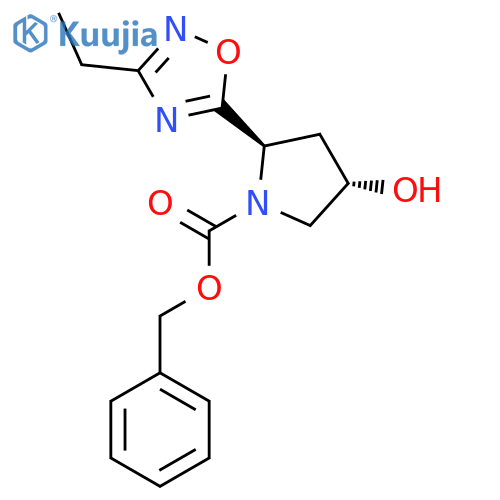 benzyl (2R,4S)-2-(3-ethyl-1,2,4-oxadiazol-5-yl)-4-hydroxypyrrolidine-1-carboxylate structure