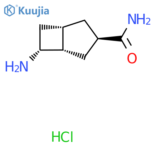 rac-(1R,3S,5R,6S)-6-aminobicyclo3.2.0heptane-3-carboxamide hydrochloride structure