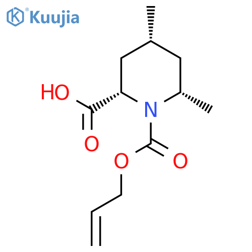 rac-(2R,4S,6R)-4,6-dimethyl-1-(prop-2-en-1-yloxy)carbonylpiperidine-2-carboxylic acid structure