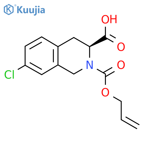 (3S)-7-chloro-2-(prop-2-en-1-yloxy)carbonyl-1,2,3,4-tetrahydroisoquinoline-3-carboxylic acid structure