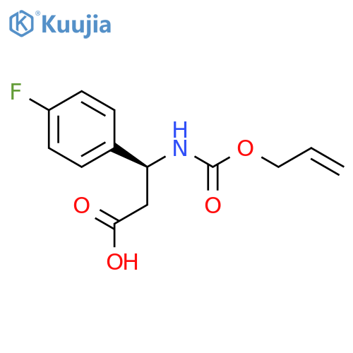(3S)-3-(4-fluorophenyl)-3-{(prop-2-en-1-yloxy)carbonylamino}propanoic acid structure