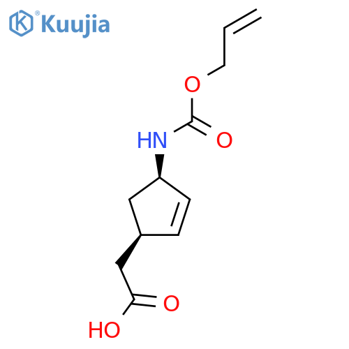 2-(1R,4R)-4-{(prop-2-en-1-yloxy)carbonylamino}cyclopent-2-en-1-ylacetic acid structure