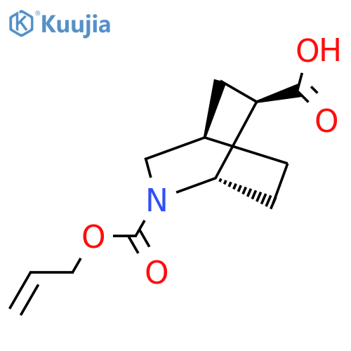 rac-(1R,4S,6S)-2-(prop-2-en-1-yloxy)carbonyl-2-azabicyclo2.2.2octane-6-carboxylic acid structure
