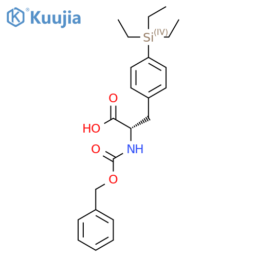 (2S)-2-{(benzyloxy)carbonylamino}-3-4-(triethylsilyl)phenylpropanoic acid structure