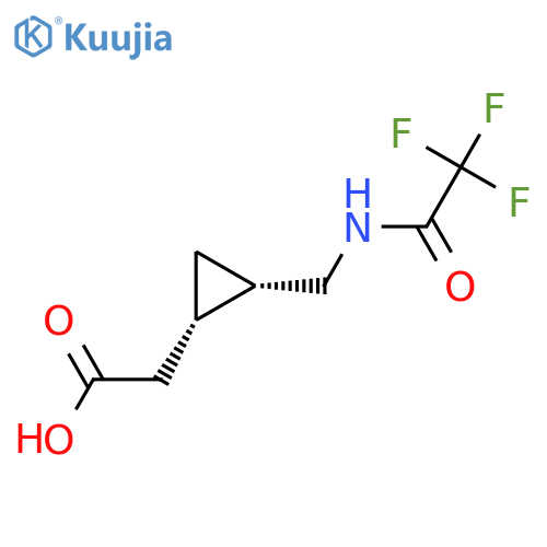 rac-2-(1R,2R)-2-(2,2,2-trifluoroacetamido)methylcyclopropylacetic acid structure