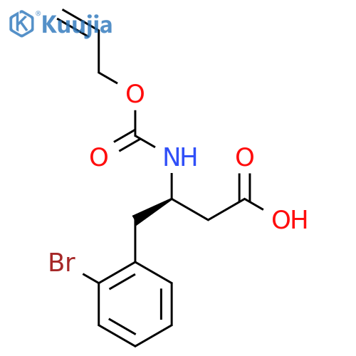 (3R)-4-(2-bromophenyl)-3-{(prop-2-en-1-yloxy)carbonylamino}butanoic acid structure