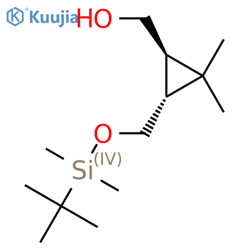 rac-(1R,3R)-3-{(tert-butyldimethylsilyl)oxymethyl}-2,2-dimethylcyclopropylmethanol, trans structure