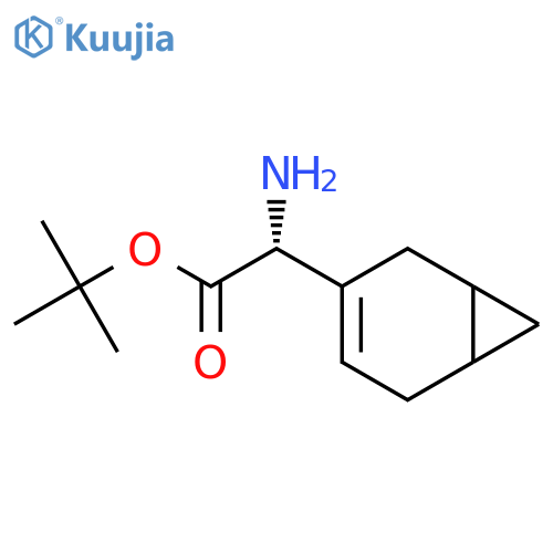 tert-butyl (2R)-2-amino-2-{bicyclo4.1.0hept-3-en-3-yl}acetate structure