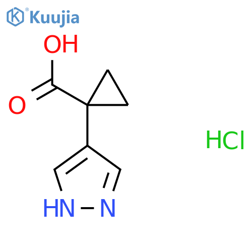 1-(1H-pyrazol-4-yl)cyclopropane-1-carboxylic acid hydrochloride structure
