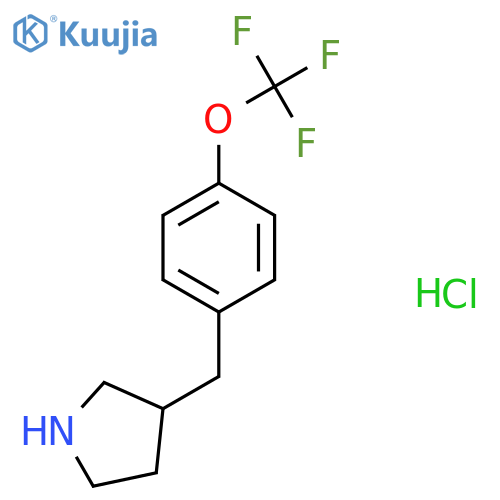 3-{4-(trifluoromethoxy)phenylmethyl}pyrrolidine hydrochloride structure