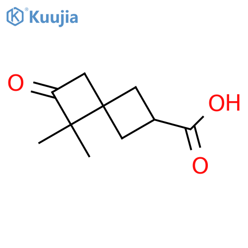 5,5-dimethyl-6-oxospiro3.3heptane-2-carboxylic acid structure