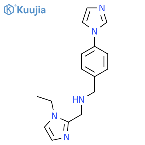 (1-ethyl-1H-imidazol-2-yl)methyl({4-(1H-imidazol-1-yl)phenylmethyl})amine structure