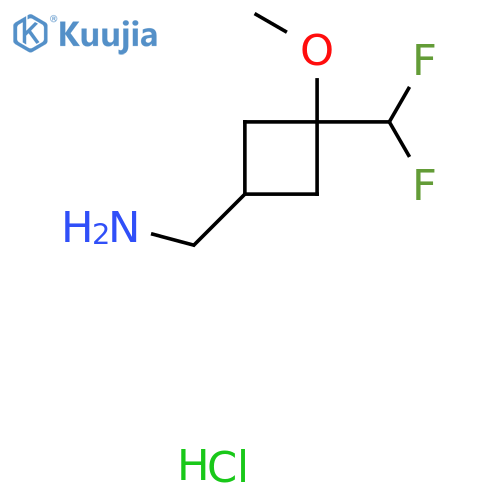1-3-(difluoromethyl)-3-methoxycyclobutylmethanamine hydrochloride structure