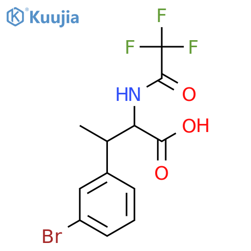 3-(3-Bromophenyl)-2-(2,2,2-trifluoroacetamido)butanoic acid structure