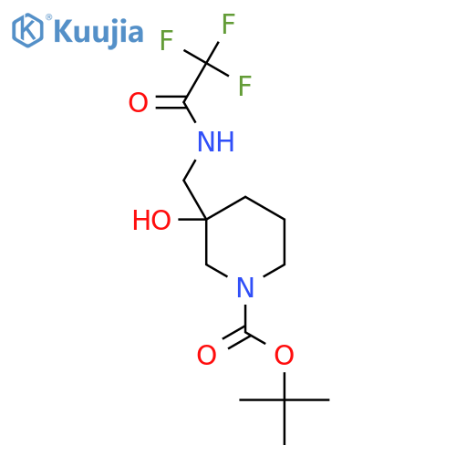tert-butyl 3-hydroxy-3-(2,2,2-trifluoroacetamido)methylpiperidine-1-carboxylate structure