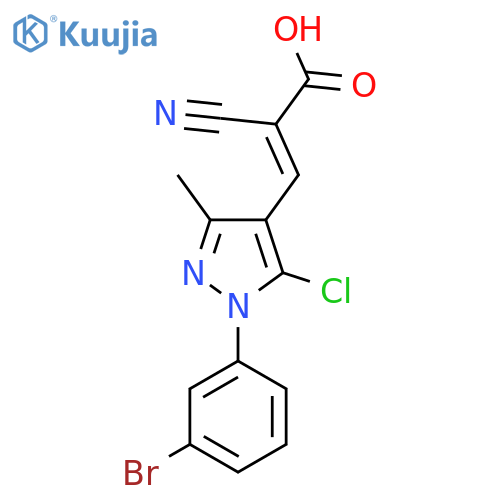 (2E)-3-1-(3-bromophenyl)-5-chloro-3-methyl-1H-pyrazol-4-yl-2-cyanoprop-2-enoic acid structure
