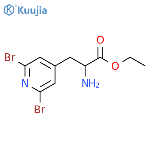 Ethyl 2-amino-3-(2,6-dibromopyridin-4-yl)propanoate structure