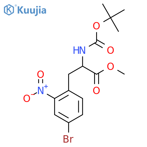 methyl 3-(4-bromo-2-nitrophenyl)-2-{(tert-butoxy)carbonylamino}propanoate structure