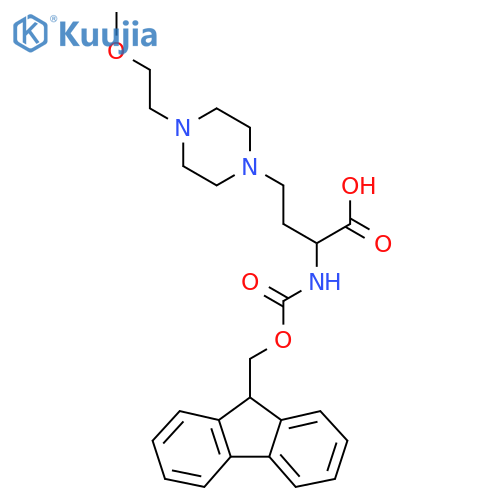 2-({(9H-fluoren-9-yl)methoxycarbonyl}amino)-4-4-(2-methoxyethyl)piperazin-1-ylbutanoic acid structure